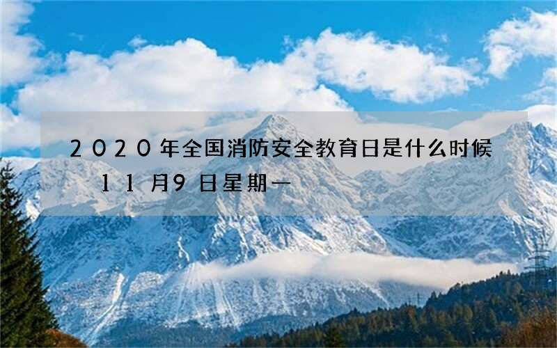2020年全国消防安全教育日是什么时候 11月9日星期一